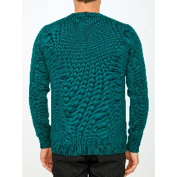 Green merino wool sweater