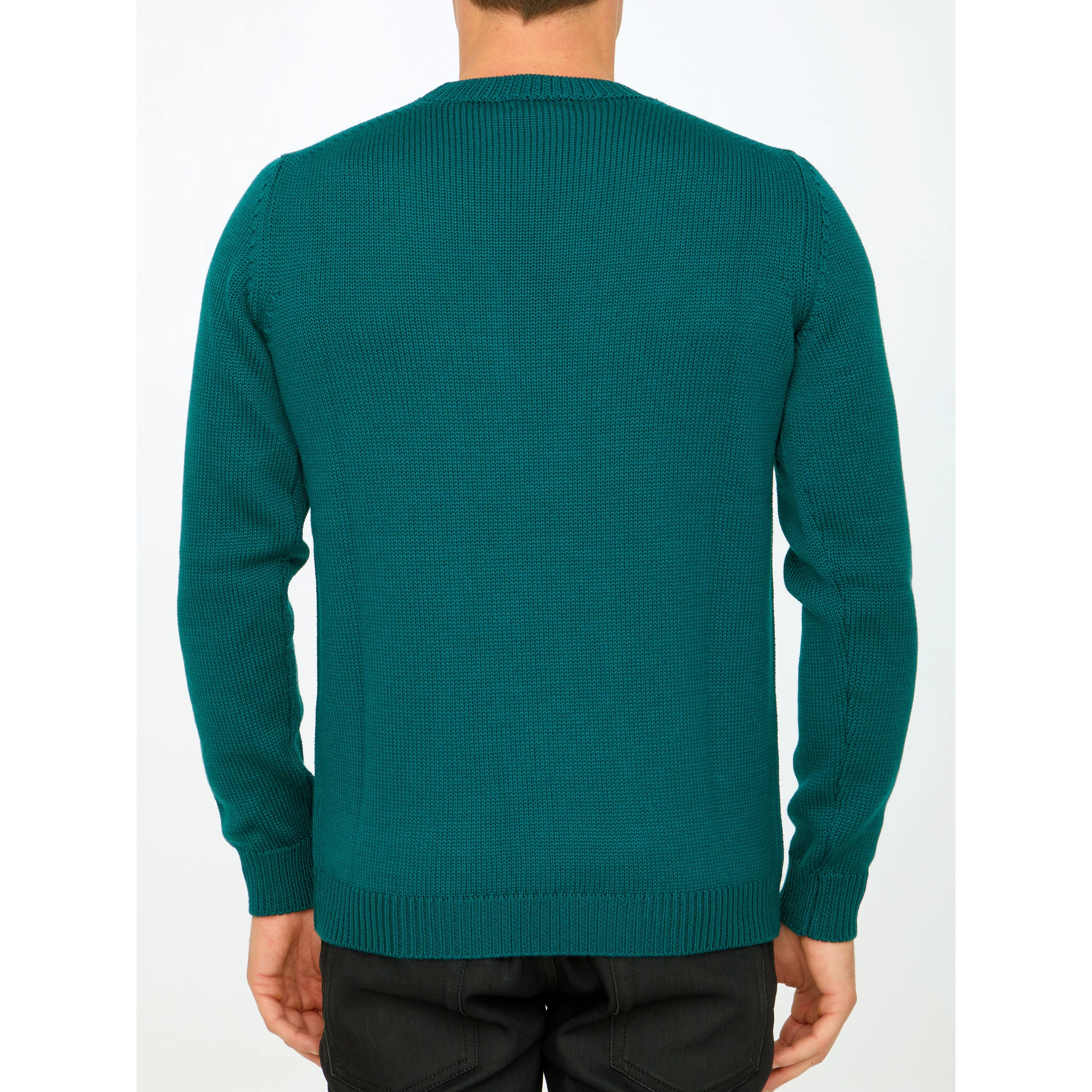 Green merino wool sweater