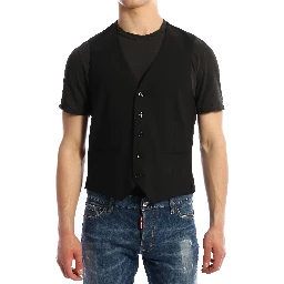 Wool Vest Black