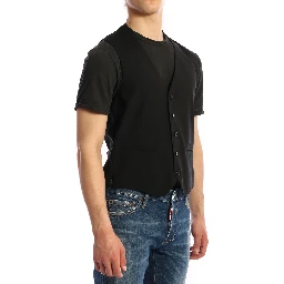 Wool Vest Black