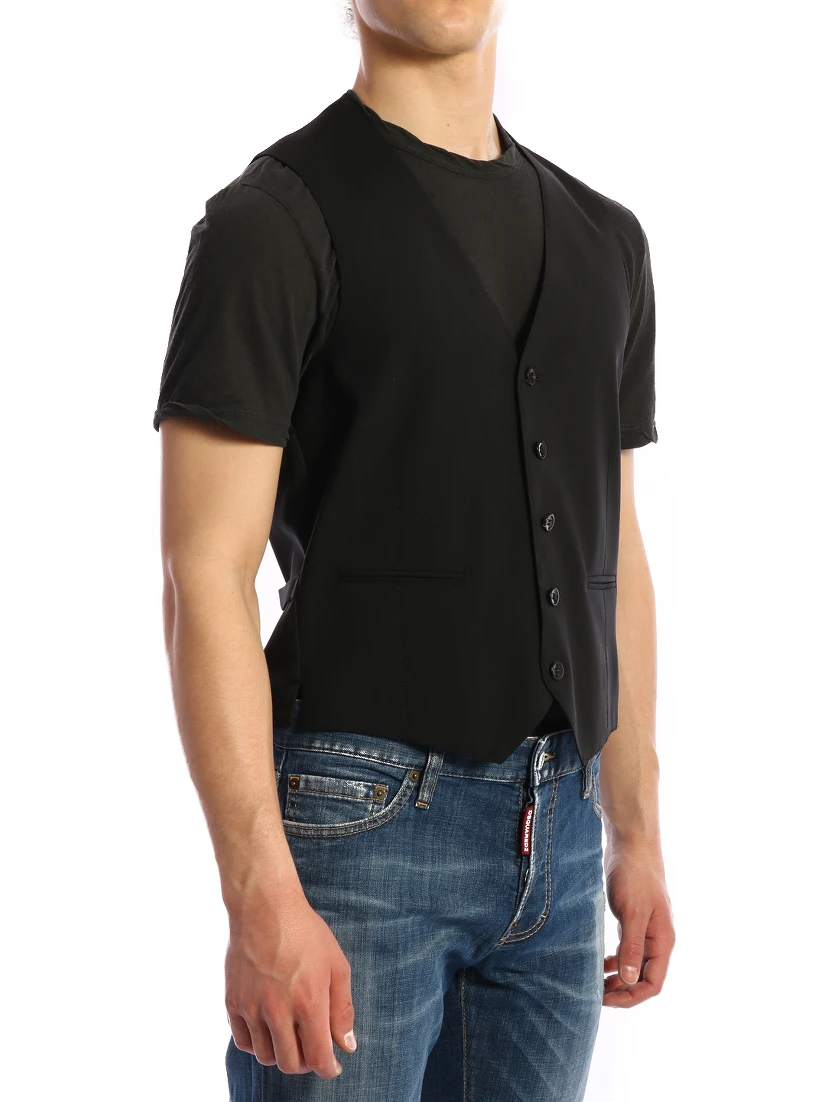 Wool Vest Black