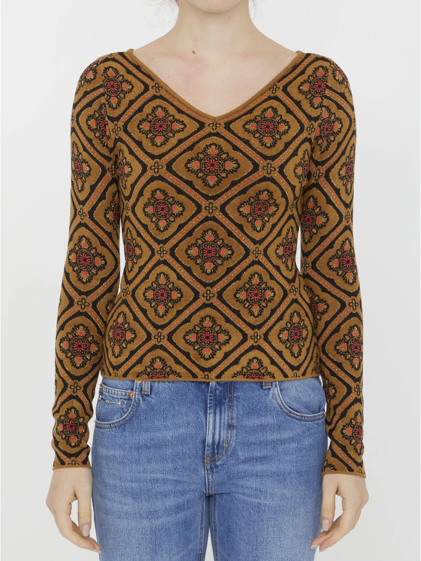 Jacquard fabric jumper