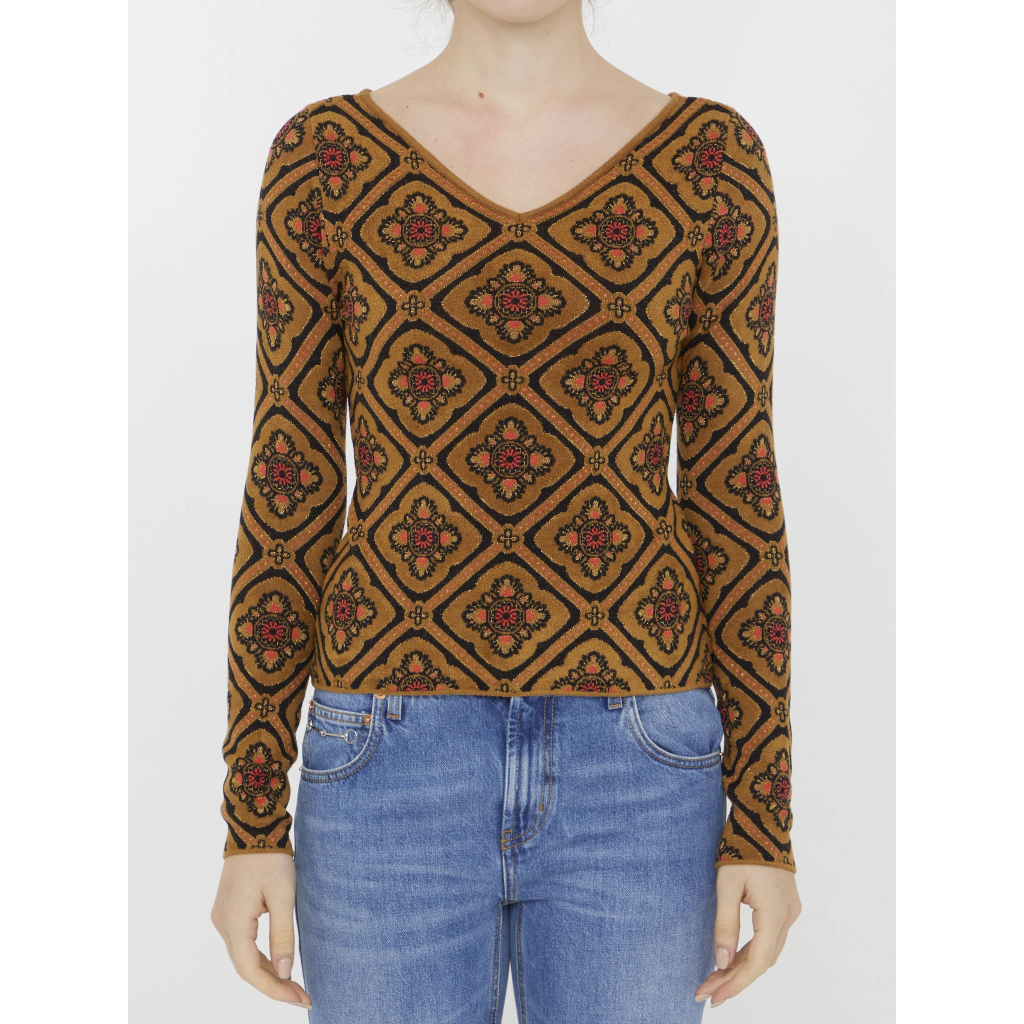 Jacquard fabric jumper