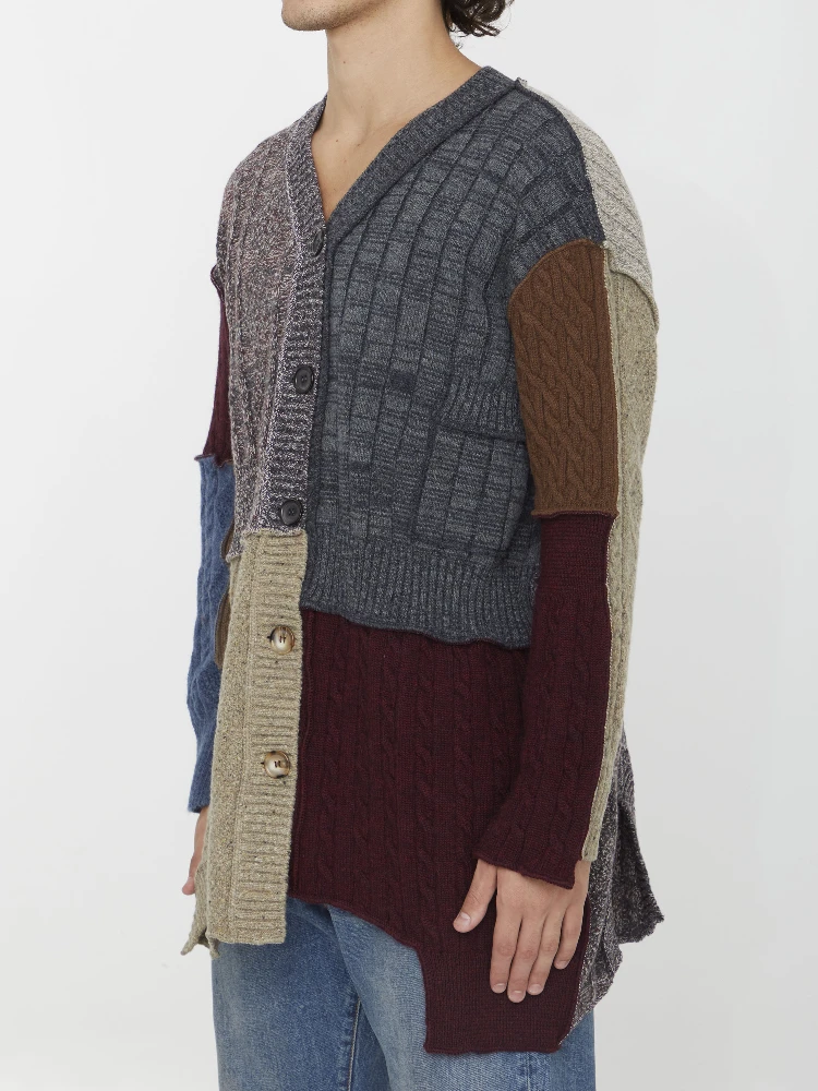 Patchwork distressed cardigan alternative