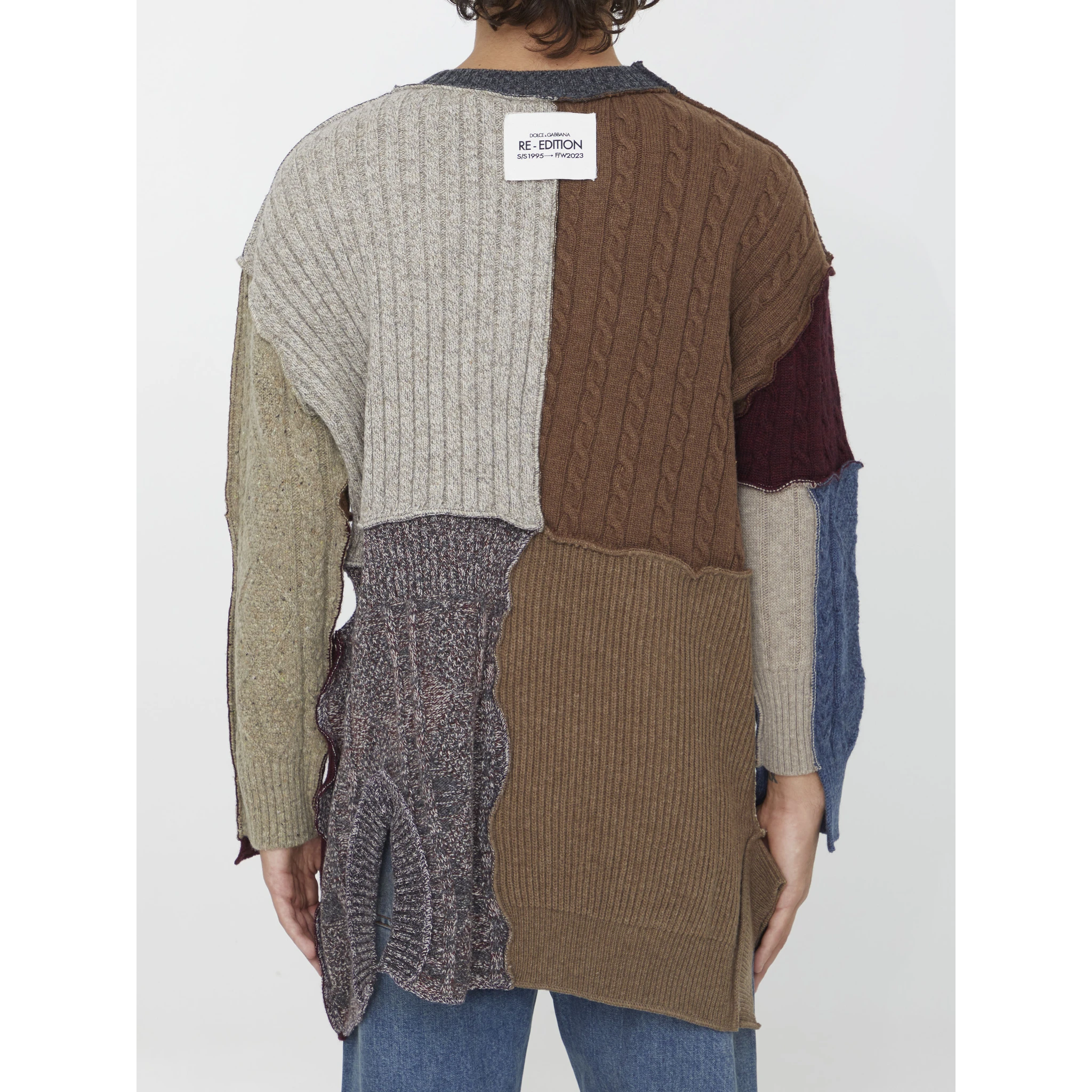 Patchwork distressed cardigan