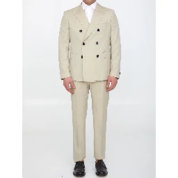 Sand-colored wool two-piece suit