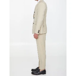 Sand-colored wool two-piece suit