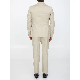 Sand-colored wool two-piece suit