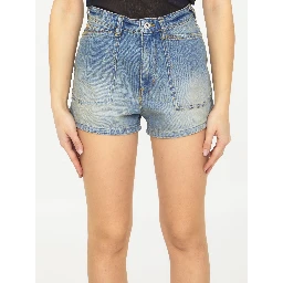 Light-blue denim shorts