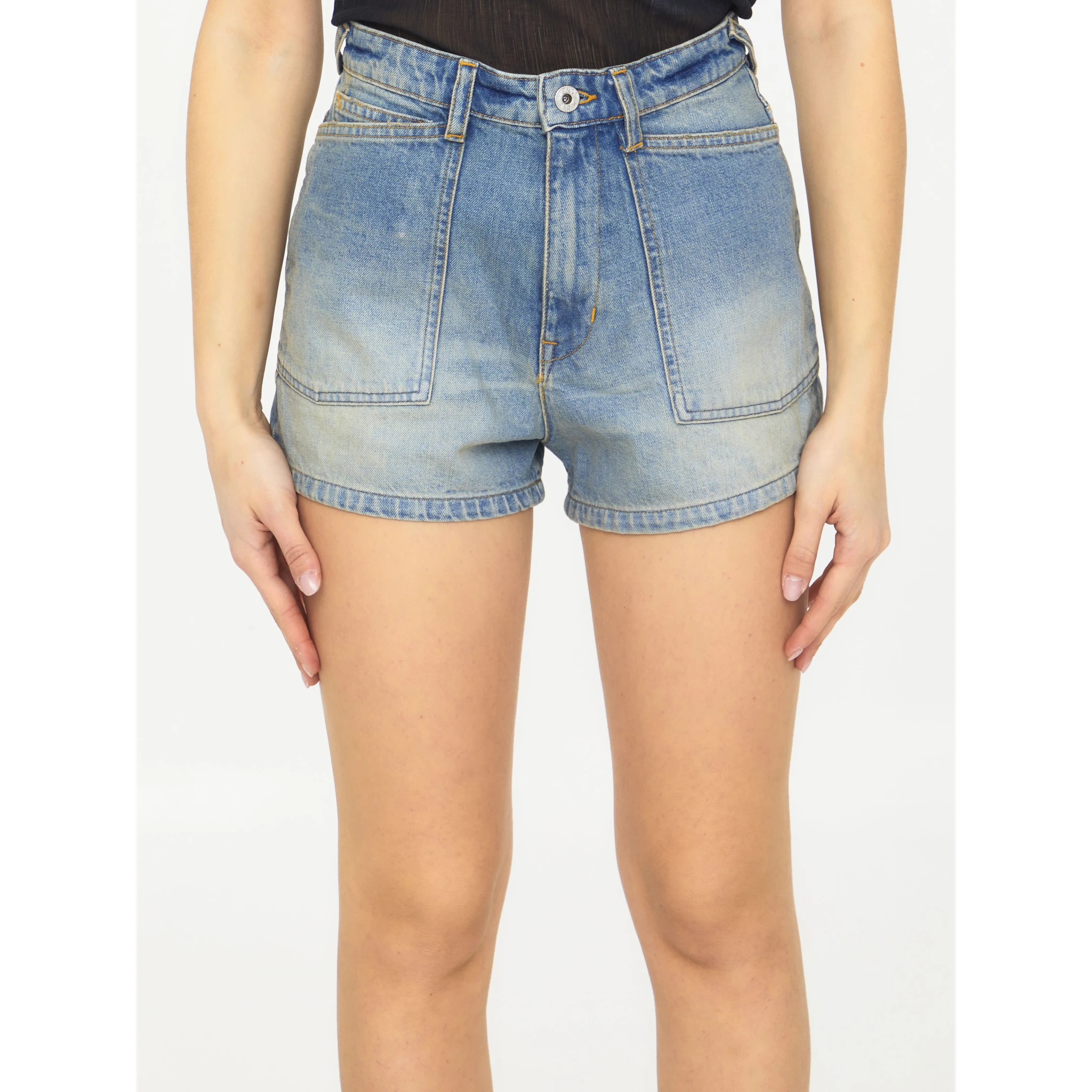 Light-blue denim shorts