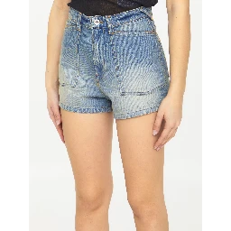 Light-blue denim shorts