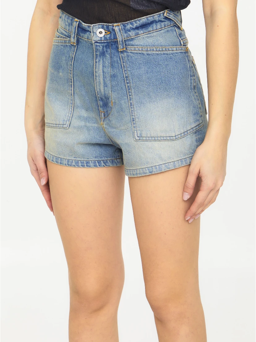Light-blue denim shorts