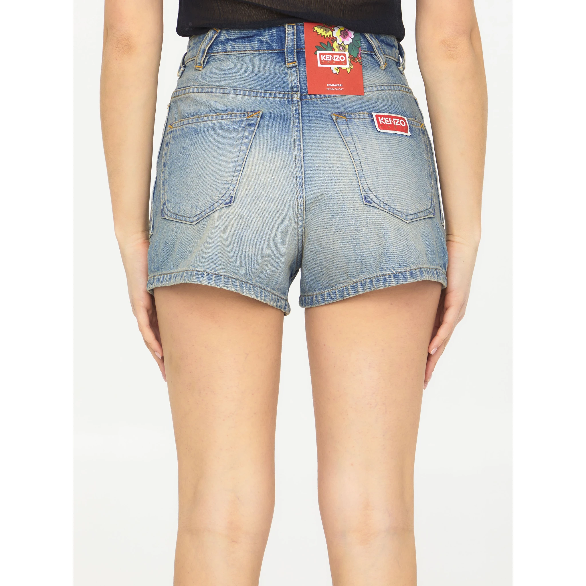 Light-blue denim shorts