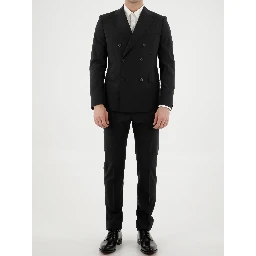 Black wool two-piece suit