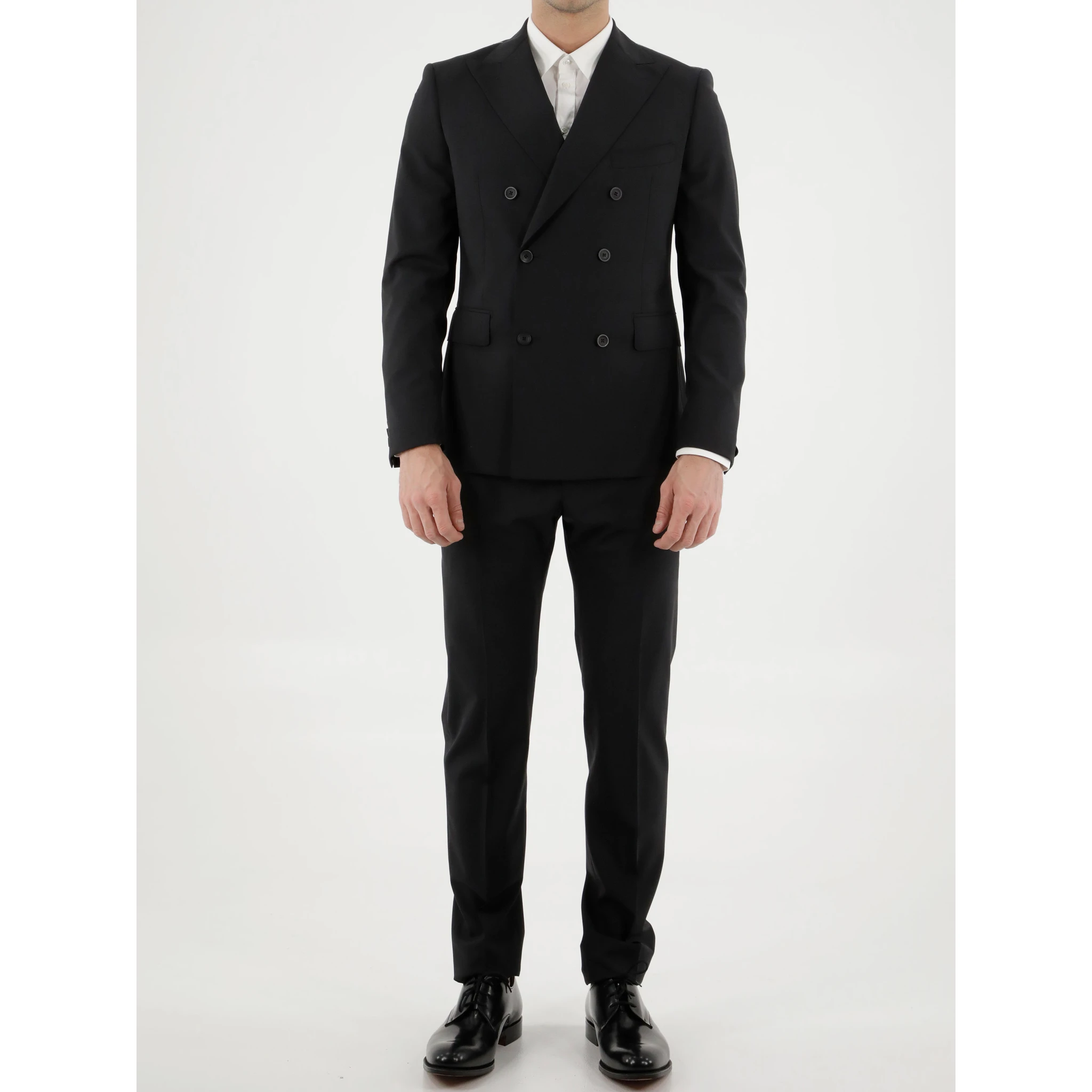 Black wool two-piece suit