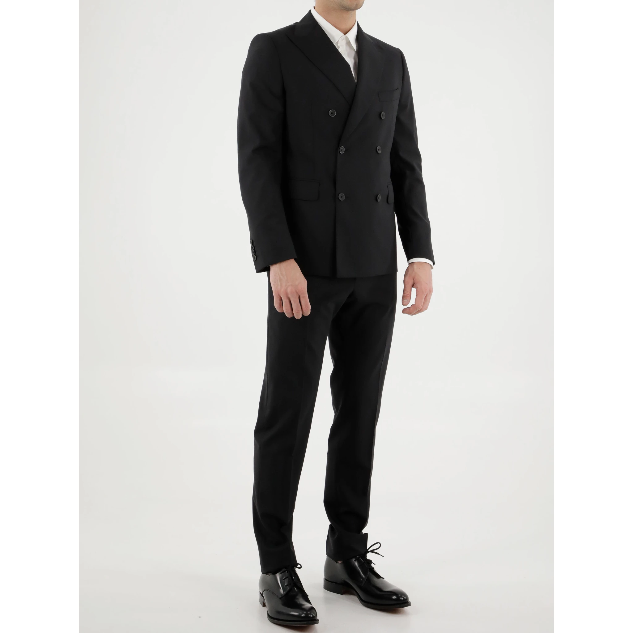 Black wool two-piece suit