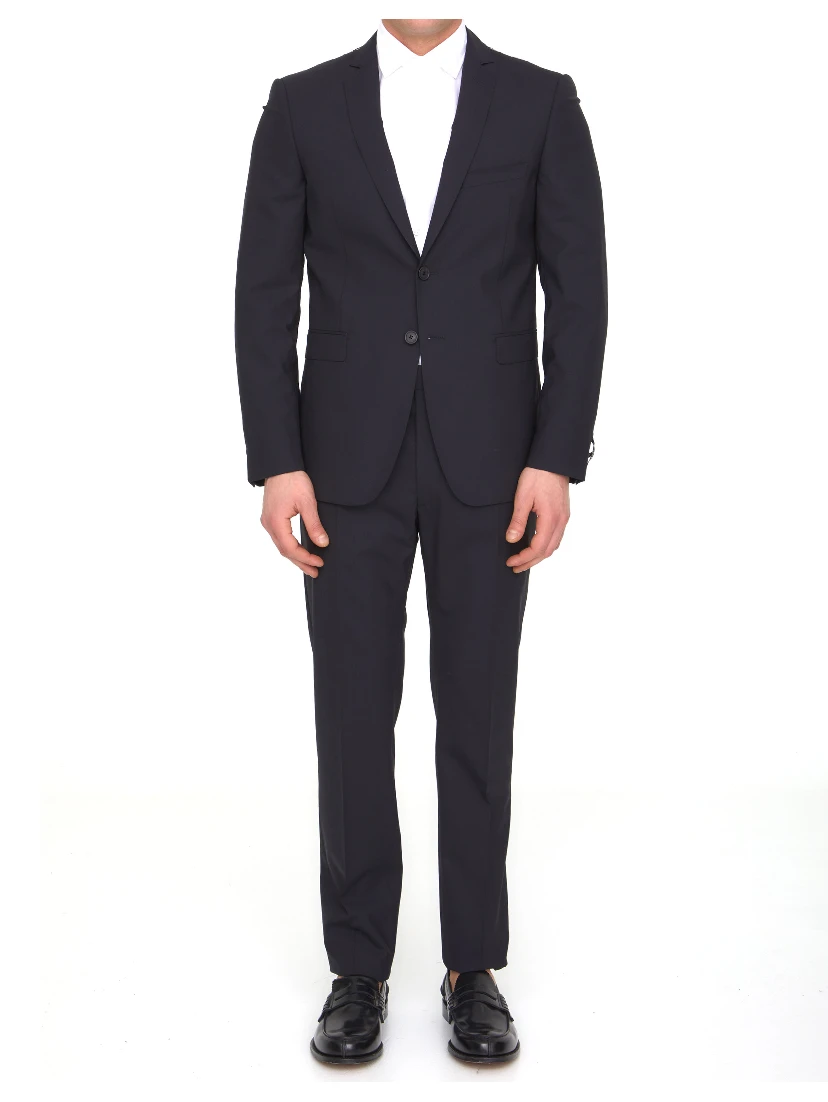 Black wool two-piece suit