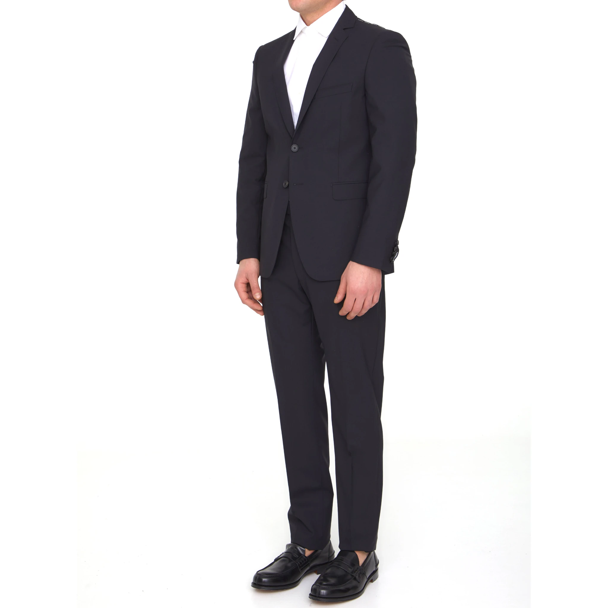 Black wool two-piece suit