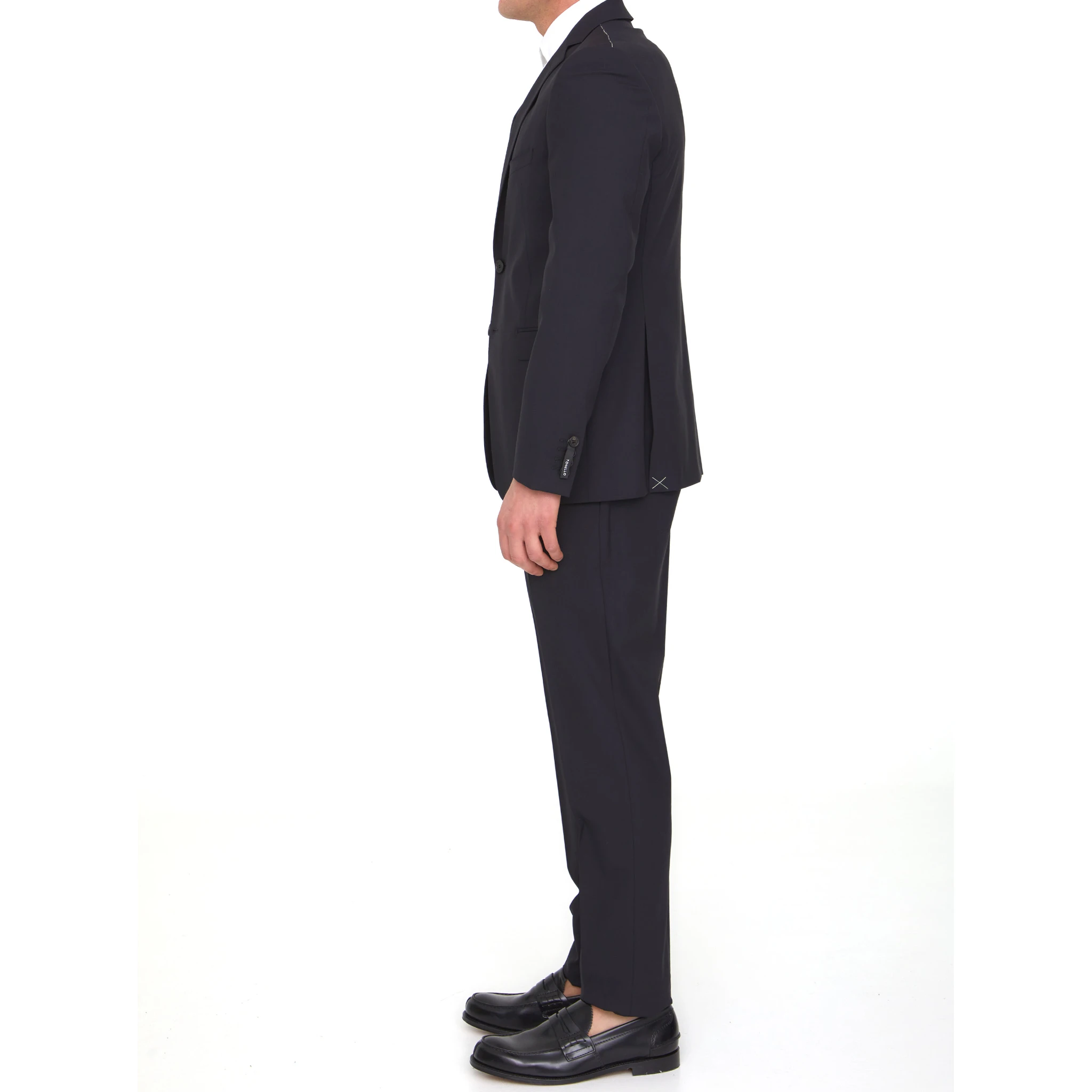 Black wool two-piece suit