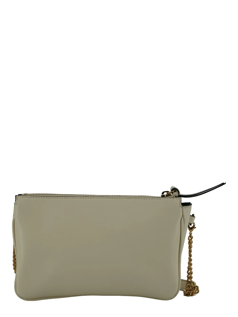 White Lamb Leather Pouch Crossbody Bag