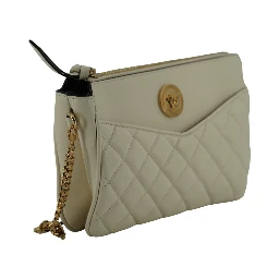 White Lamb Leather Pouch Crossbody Bag