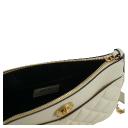 White Lamb Leather Pouch Crossbody Bag