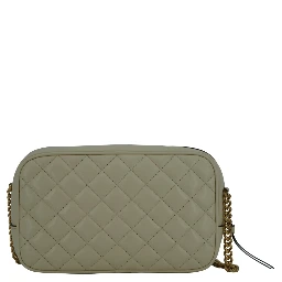 White Lamb Leather Medium Camera Shoulder Bag