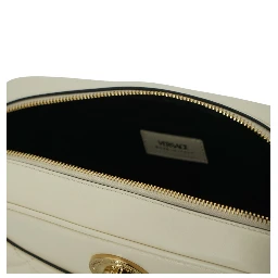 White Lamb Leather Medium Camera Shoulder Bag