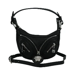 Black Calf Leather Hobo Mini Shoulder Bag