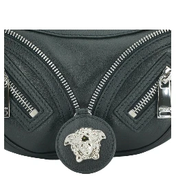 Black Calf Leather Hobo Mini Shoulder Bag