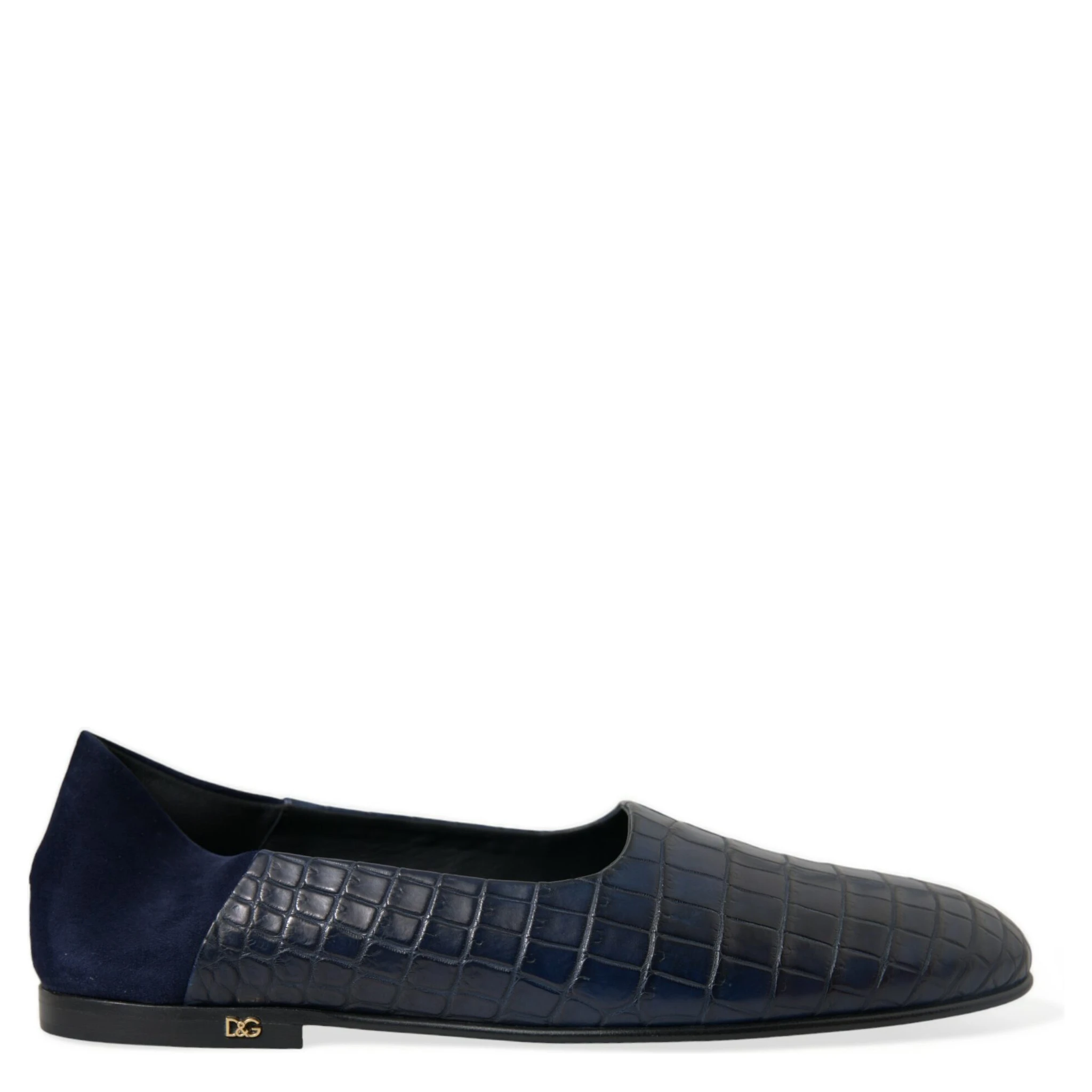 Blue Crocodile Leather Loafers Slip On Shoes
