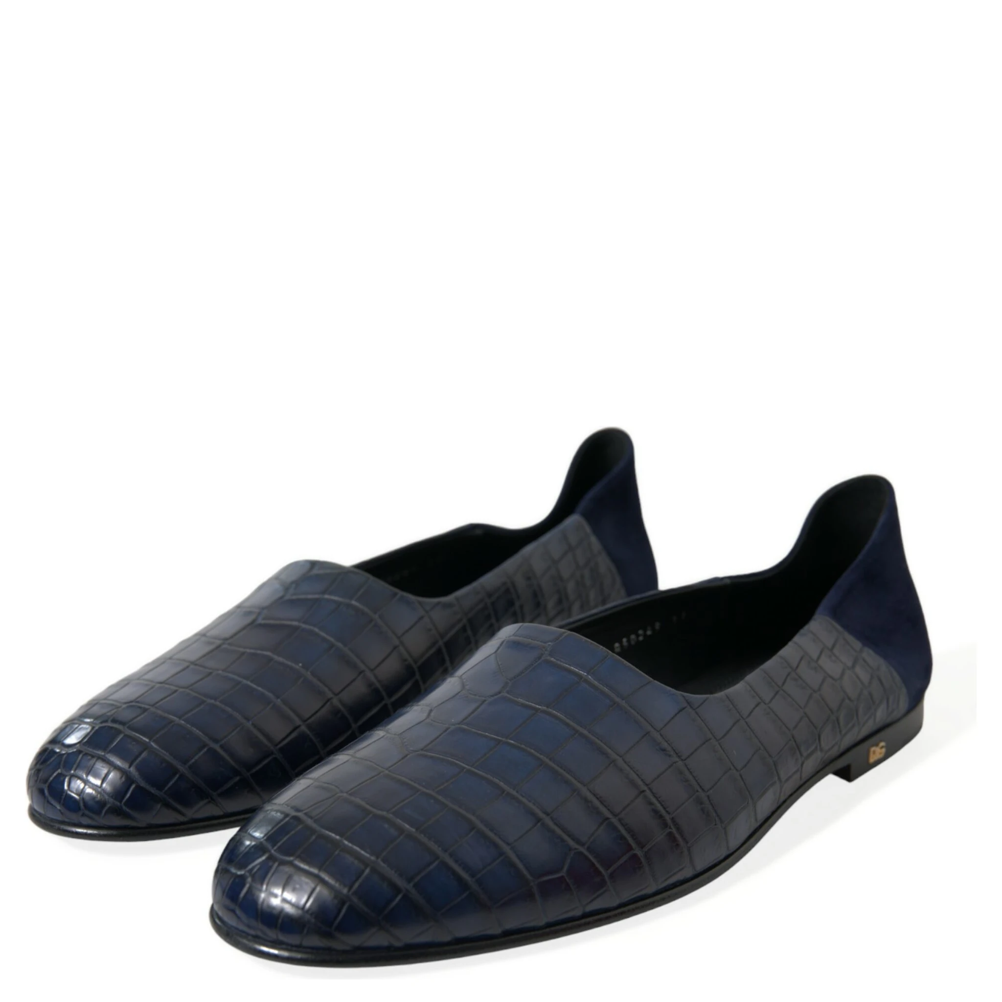Blue Crocodile Leather Loafers Slip On Shoes