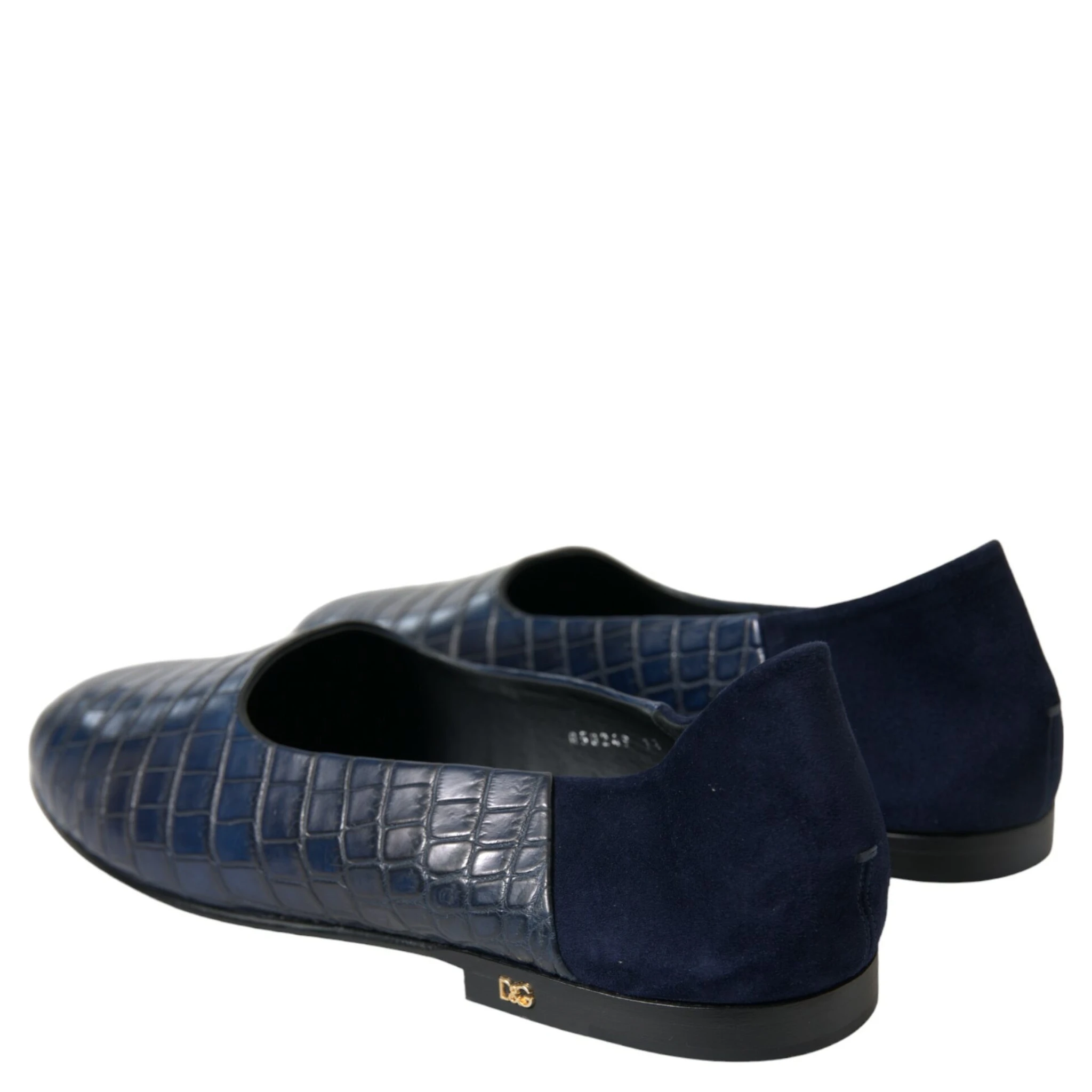 Blue Crocodile Leather Loafers Slip On Shoes
