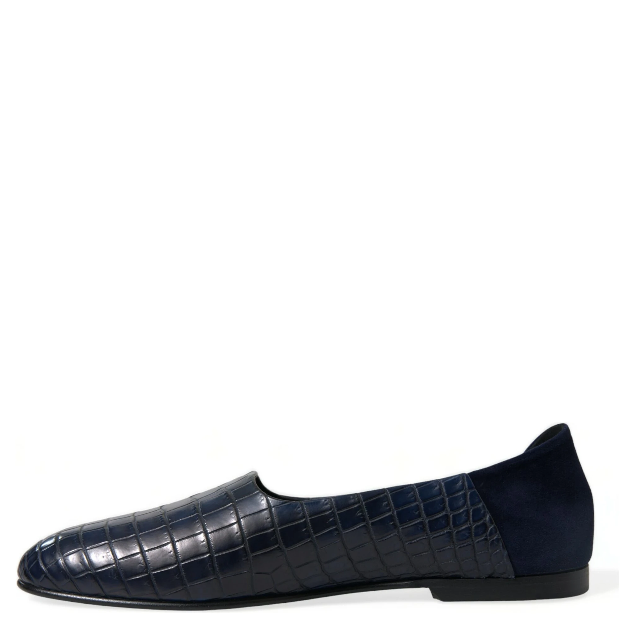 Blue Crocodile Leather Loafers Slip On Shoes