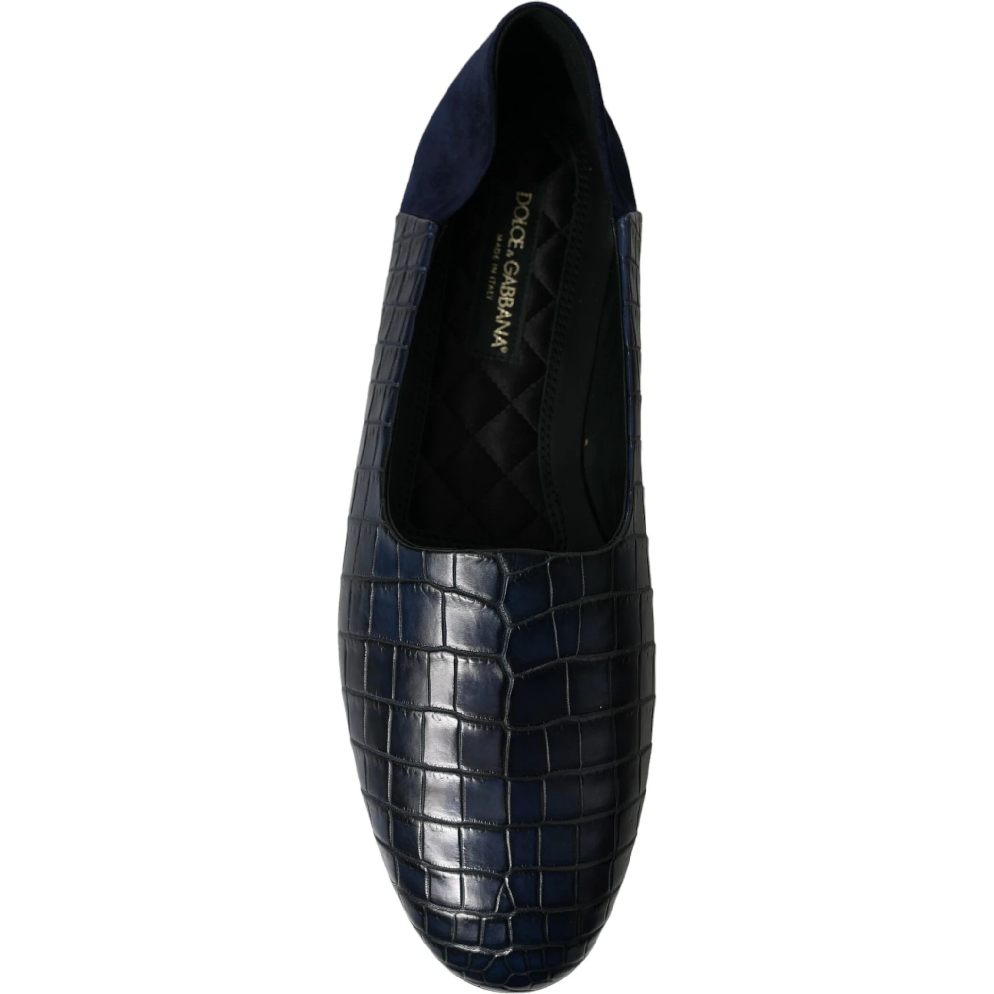 Blue Crocodile Leather Loafers Slip On Shoes