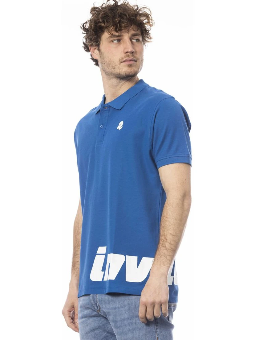 Blue Cotton Polo Shirt