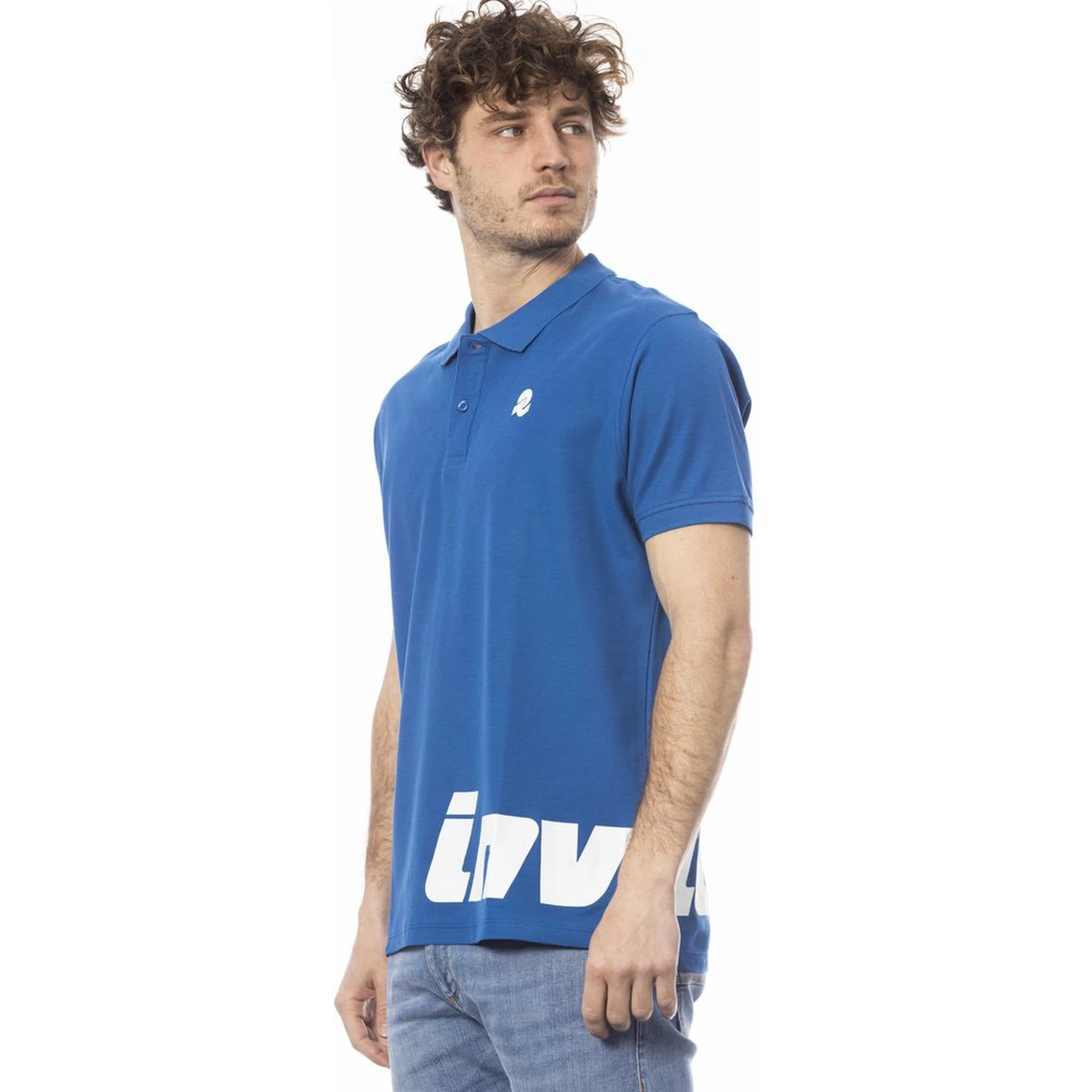 Blue Cotton Polo Shirt