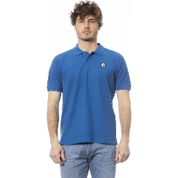 Blue Cotton Polo Shirt