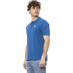 Blue Cotton Polo Shirt