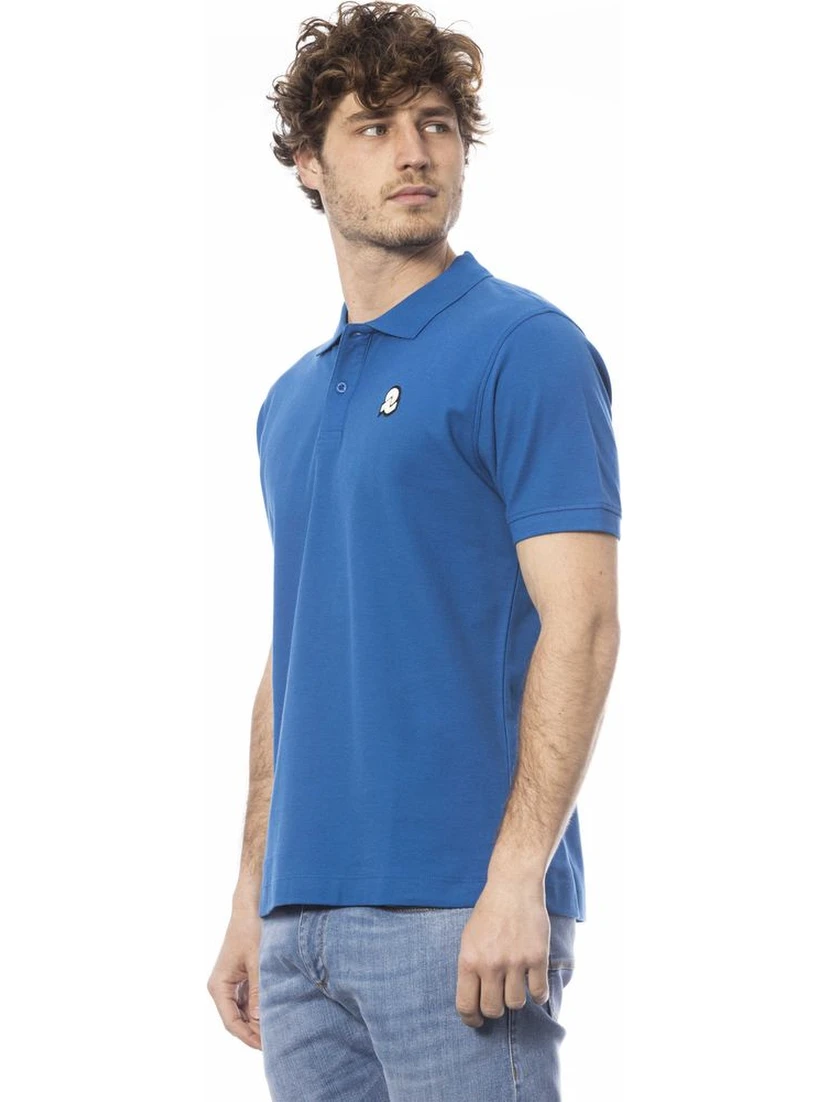 Blue Cotton Polo Shirt