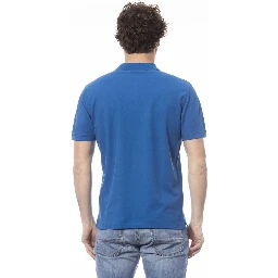 Blue Cotton Polo Shirt
