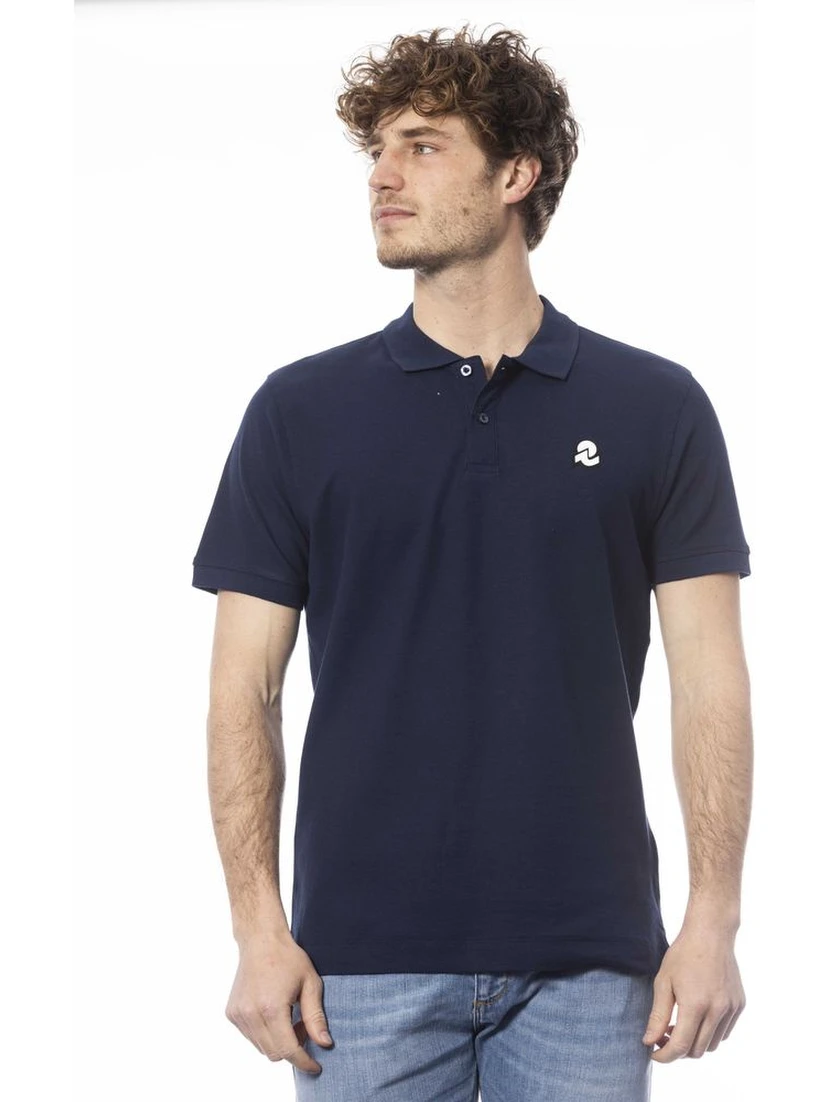 Blue Cotton Polo Shirt