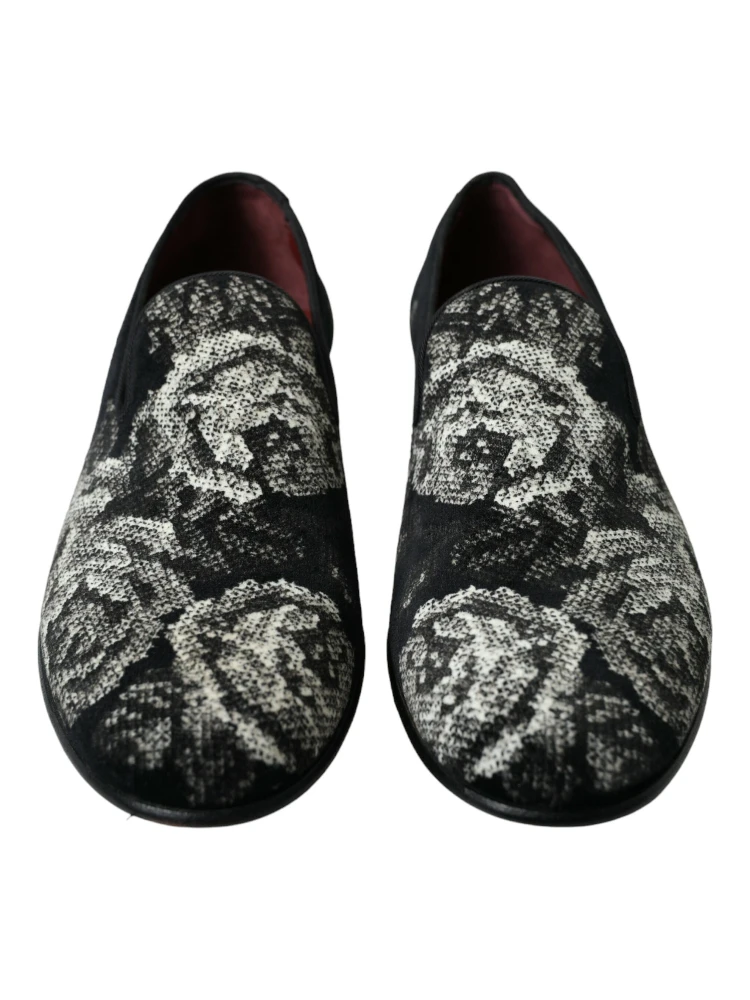 Black Floral Slippers Men Loafers Dress Shoes alternative