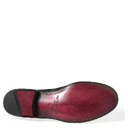 Black Floral Slippers Men Loafers Dress Shoes