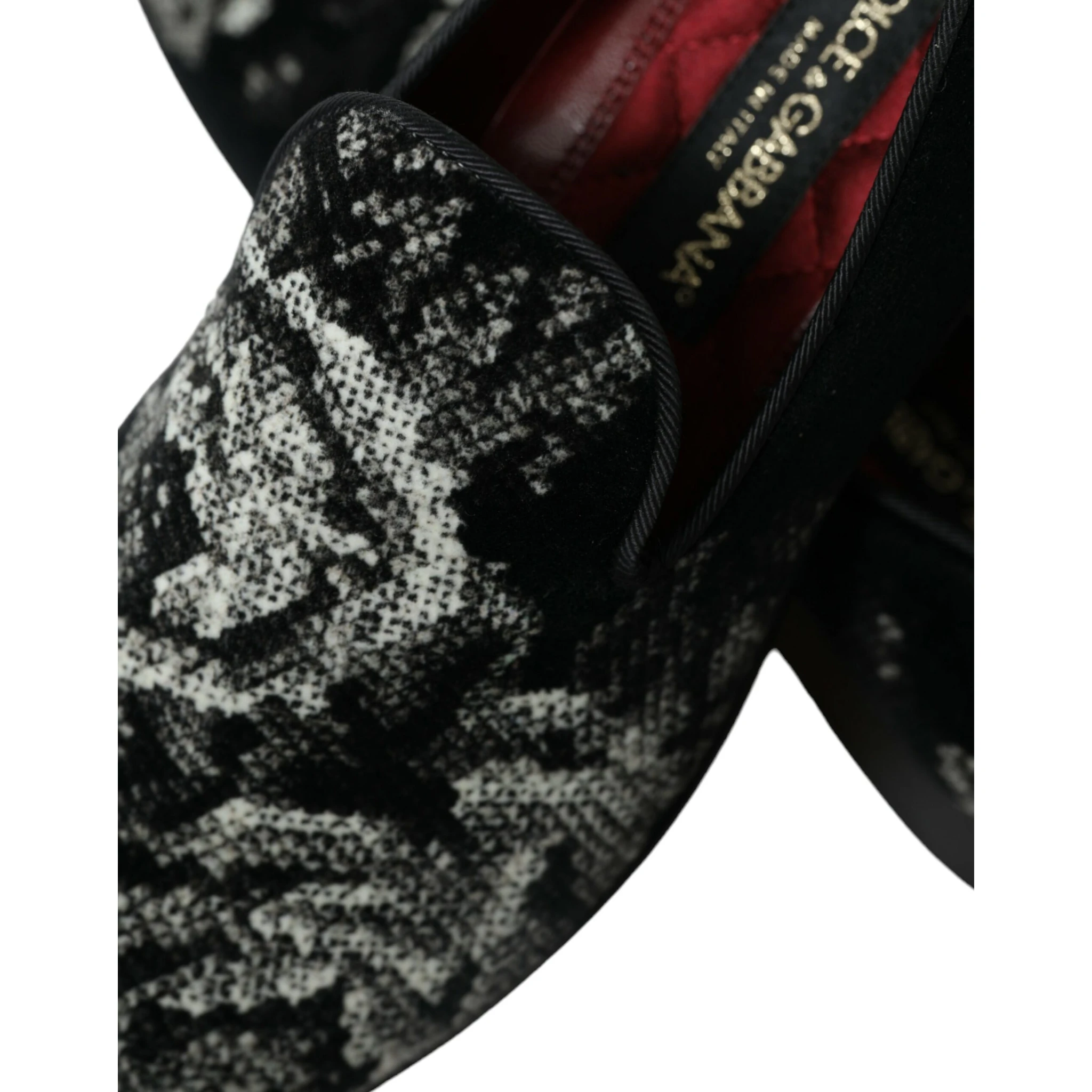 Black Floral Slippers Men Loafers Dress Shoes