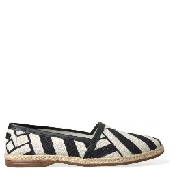 Beige Black Striped Canvas Espadrilles MONDELLO Shoes