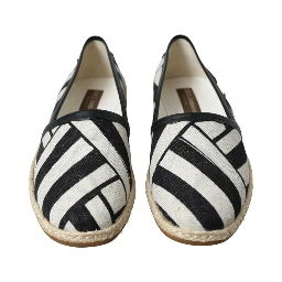 Beige Black Striped Canvas Espadrilles MONDELLO Shoes