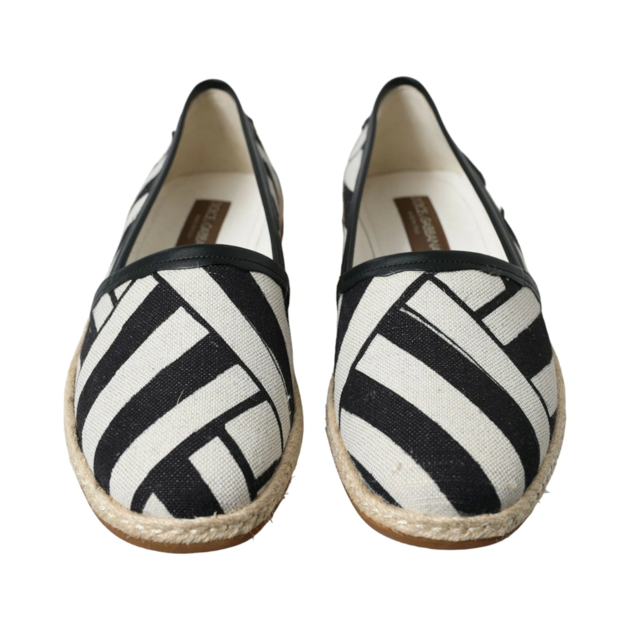 Beige Black Striped Canvas Espadrilles MONDELLO Shoes