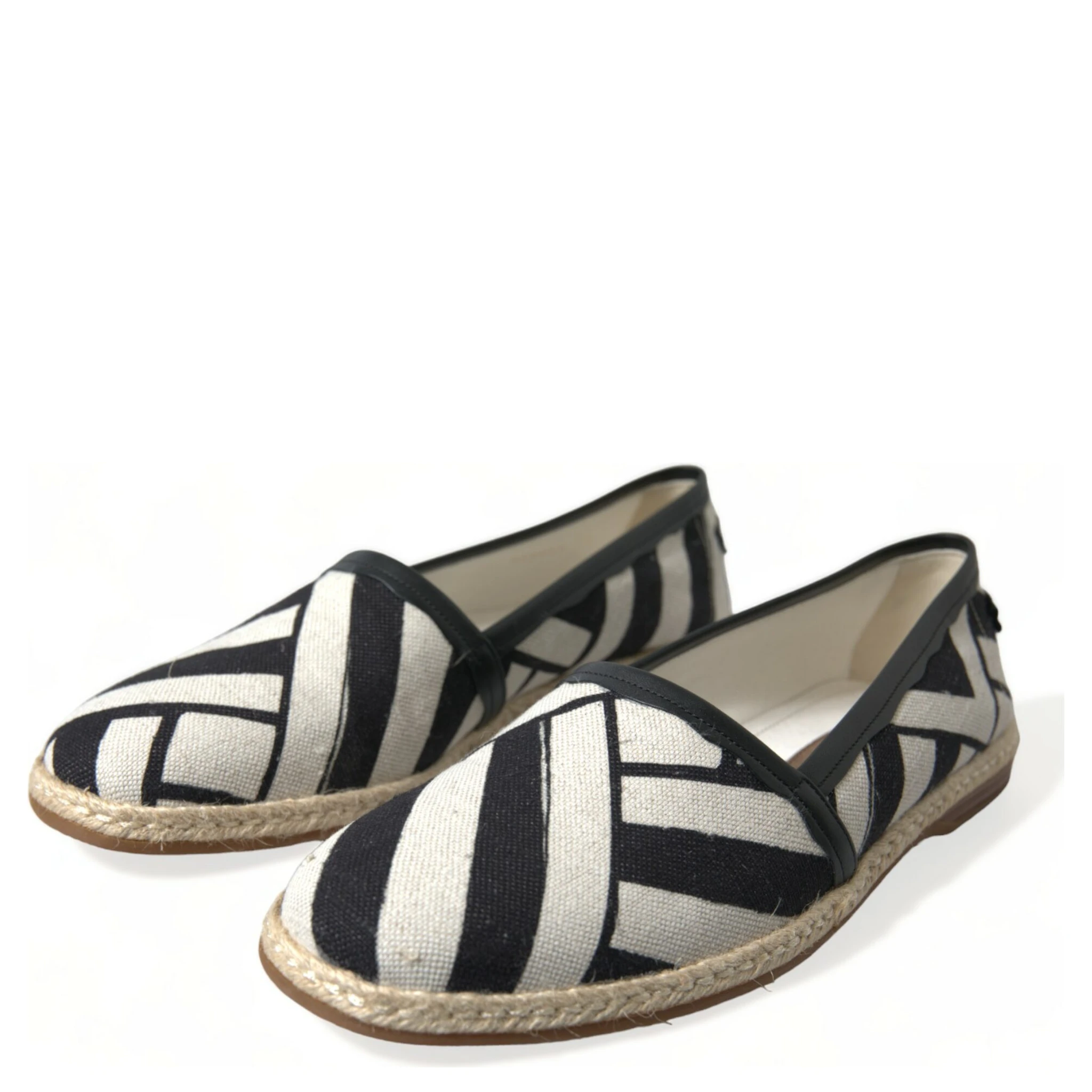Beige Black Striped Canvas Espadrilles MONDELLO Shoes