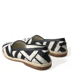 Beige Black Striped Canvas Espadrilles MONDELLO Shoes
